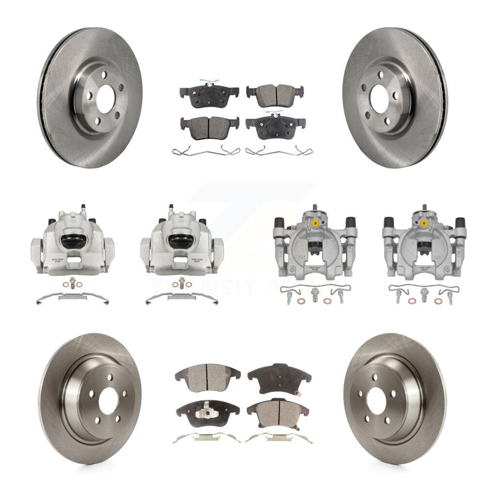 Front Rear Disc Brake Caliper Rotors And Semi-Metallic Pads Kit (10Pc) For Lincoln MKZ KC8-101371P