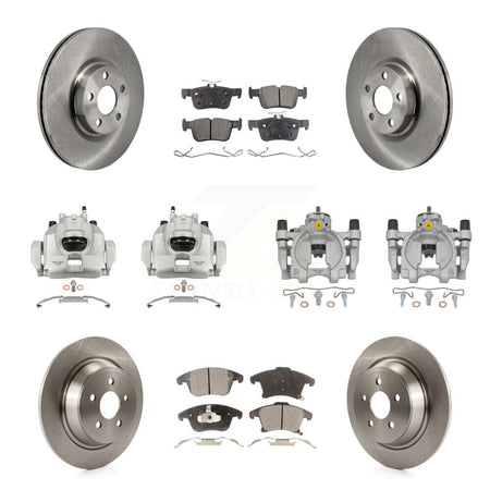 Front Rear Disc Brake Caliper Rotors And Semi-Metallic Pads Kit (10Pc) For Lincoln MKZ KC8-101371P
