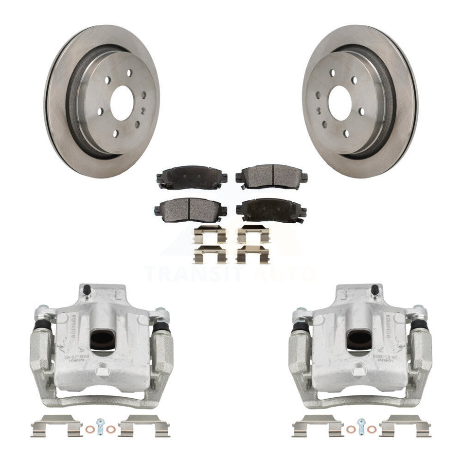 Rear Disc Brake Caliper Rotors And Ceramic Pads Kit For Cadillac XTS KC8-101371T