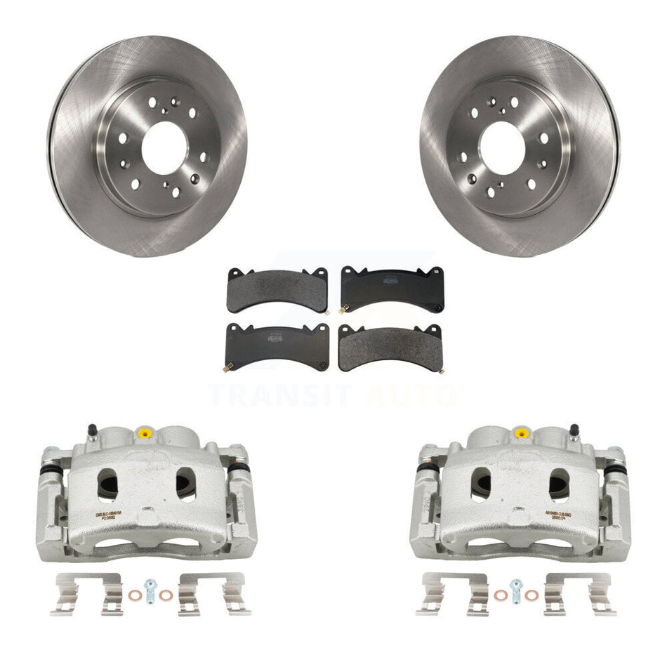 Front Brake Caliper Rotors Semi-Metallic Pad Kit For GMC Sierra 1500 Chevrolet Silverado KC8-101372P