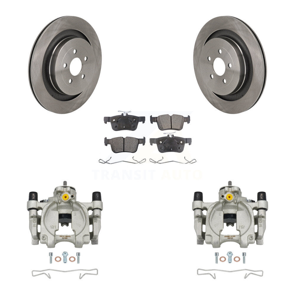 Rear Disc Brake Caliper Rotor & Semi-Metallic Pad Kit For 2019-2022 Lincoln Nautilus FWD KC8-101375P