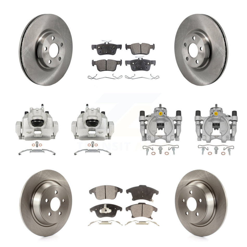 Front Rear Disc Brake Caliper Rotors And Ceramic Pads Kit (10Pc) For Lincoln MKZ KC8-101375T