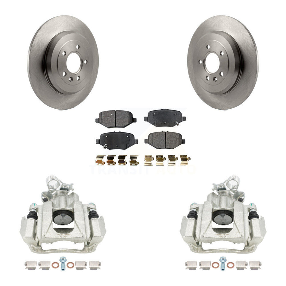 Rear Brake Caliper Rotors Semi-Metallic Pad Kit For 2015 Ford Explorer Limited/Sport/XLT KC8-101376P