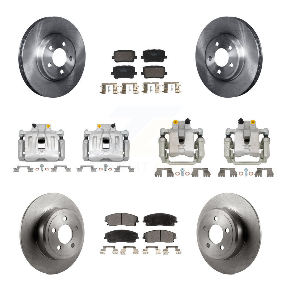 Front Rear Disc Brake Caliper Rotors And Ceramic Pads Kit (10Pc) For Dodge Charger KC8-101376T