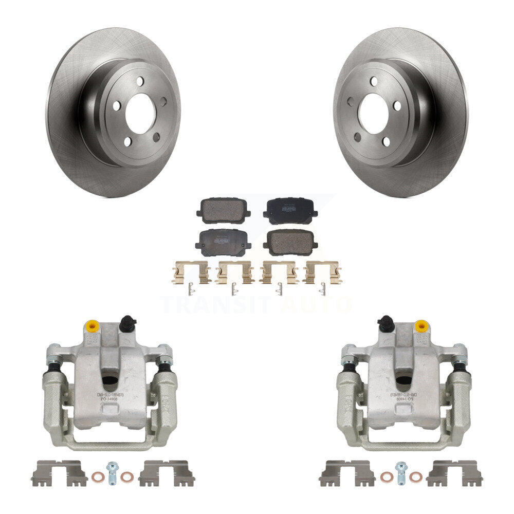 Rear Disc Brake Caliper Rotors And Semi-Metallic Pads Kit For Dodge Charger KC8-101377P