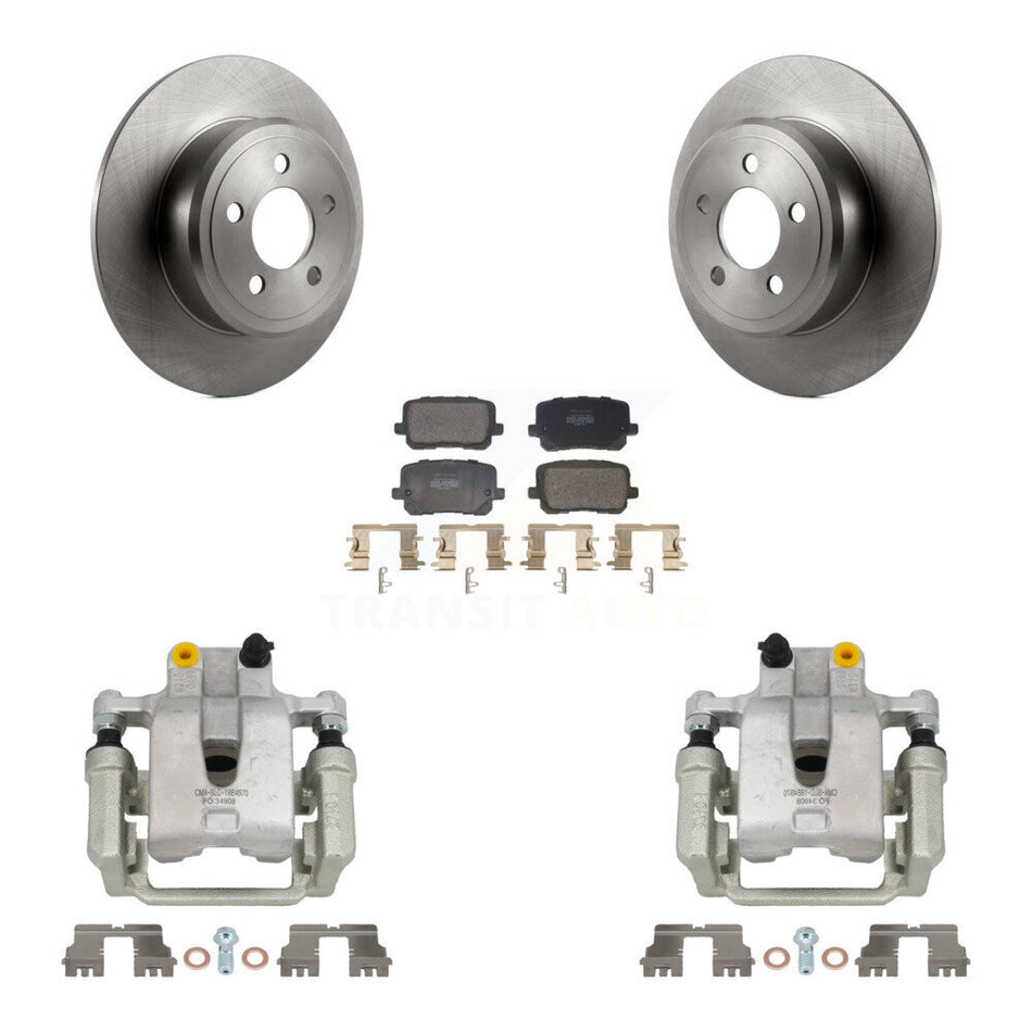 Rear Disc Brake Caliper Rotors And Semi-Metallic Pads Kit For Dodge Charger KC8-101377P