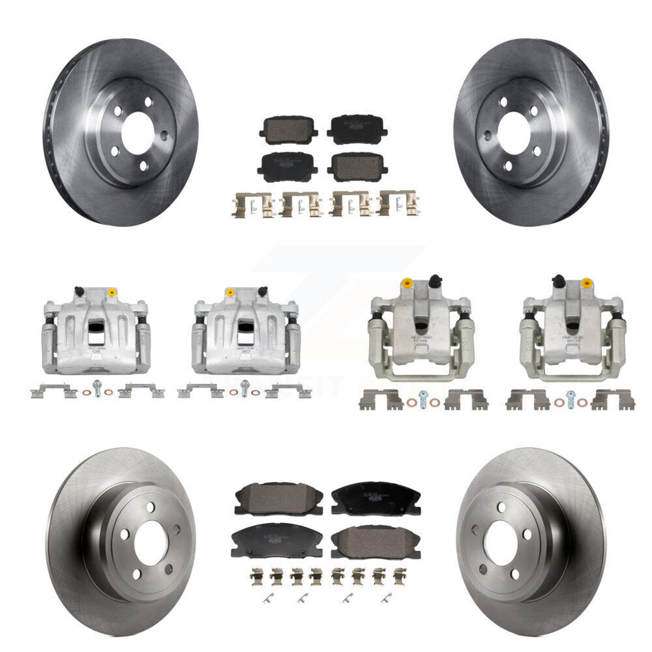 Front Rear Disc Brake Caliper Rotors And Ceramic Pads Kit (10Pc) For Dodge Charger KC8-101377T