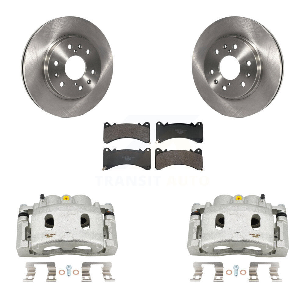 Front Brake Caliper Rotors Ceramic Pad Kit For GMC Sierra 1500 Chevrolet Silverado Yukon KC8-101381T