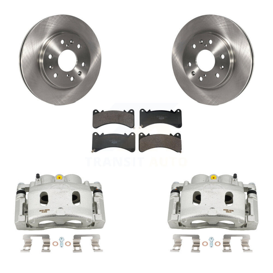 Front Brake Caliper Rotors Ceramic Pad Kit For GMC Sierra 1500 Chevrolet Silverado Yukon KC8-101381T