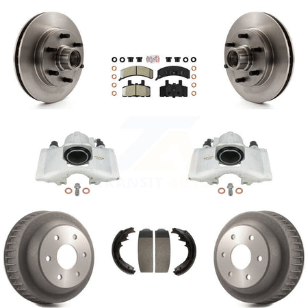 Front Rear Disc Brake Caliper Rotors Drums Semi-Metallic Pads Kit (8Pc) For C2500 Chevrolet GMC With 7200 Lb GVW KC8-101389N by Transit Auto