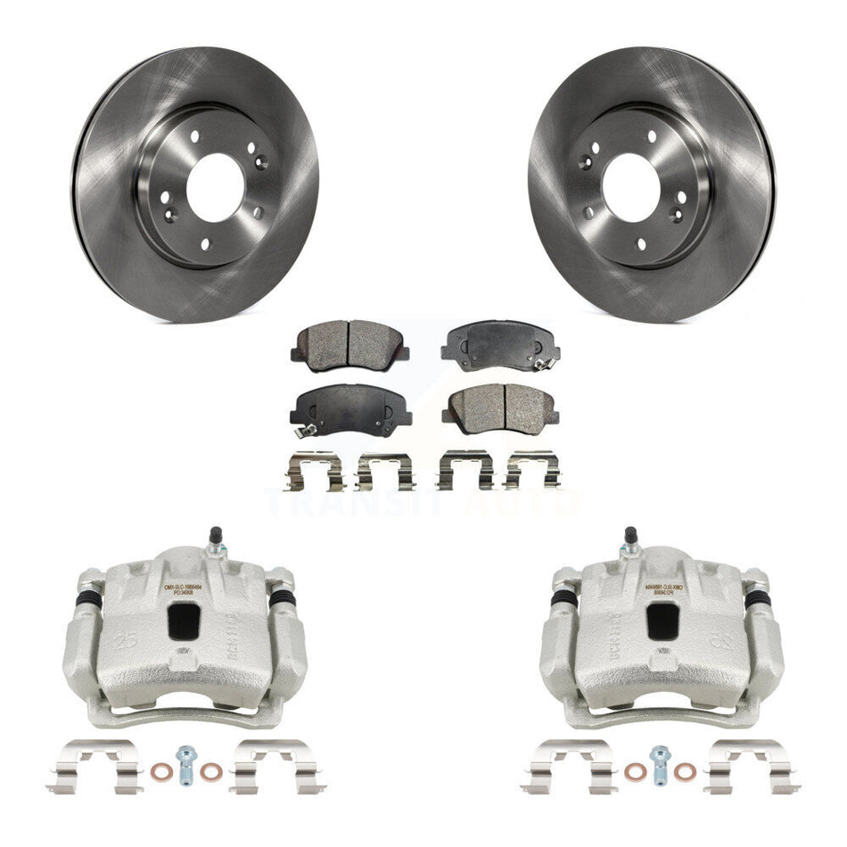 Front Disc Brake Caliper Rotors And Semi-Metallic Pads Kit For Hyundai Elantra Coupe KC8-101391P