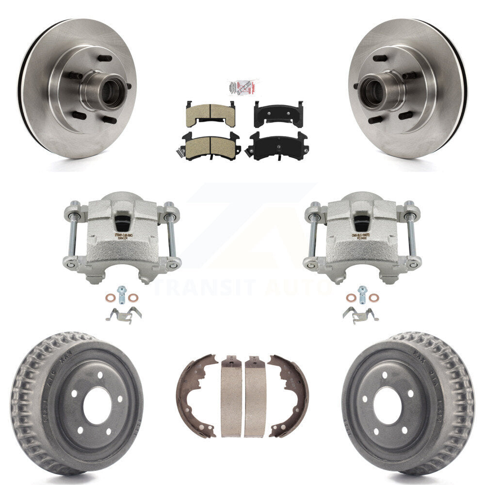 Front Rear Brake Caliper Rotor Drum Semi-Metallic Pad Kit (8Pc) For GMC Sonoma Chevrolet KC8-101396N