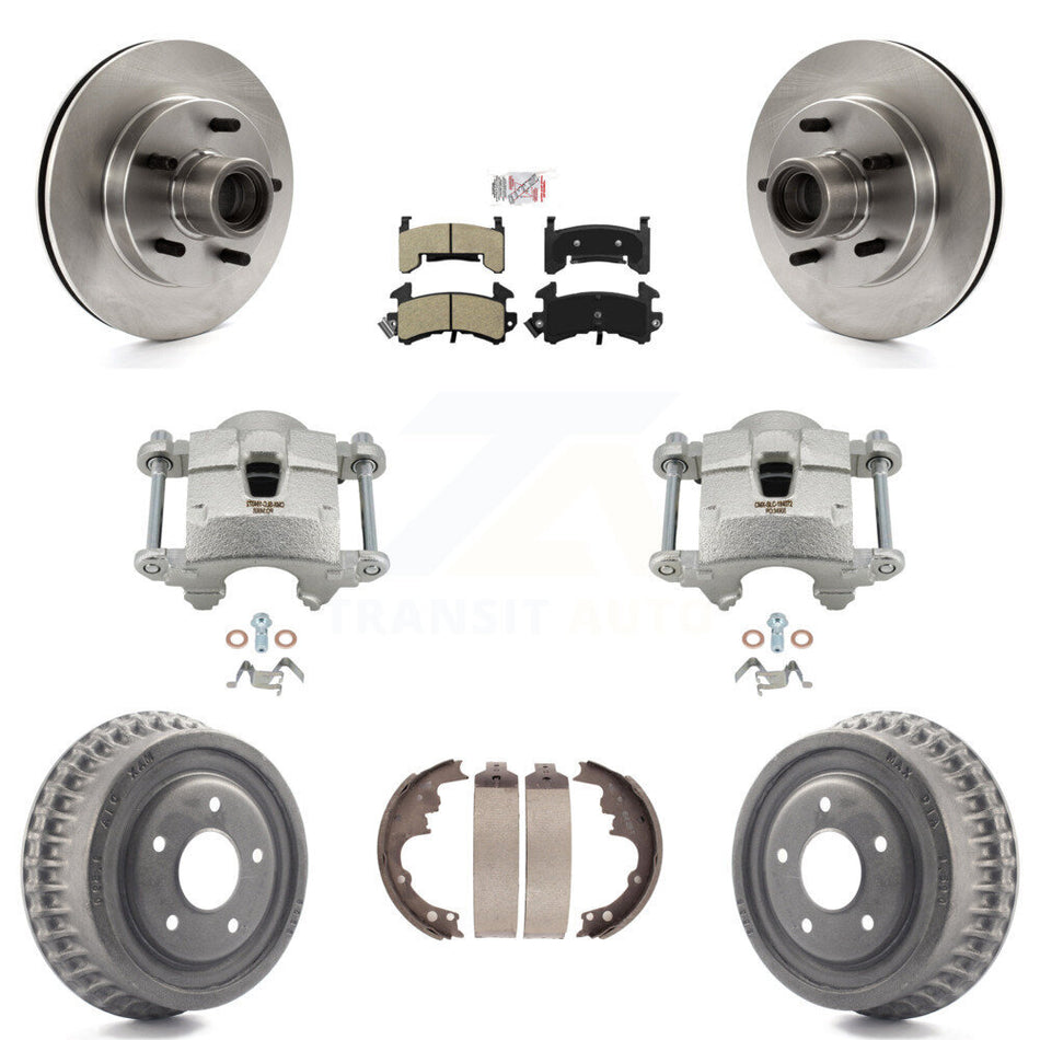 Front Rear Brake Caliper Rotor Drum Semi-Metallic Pad Kit (8Pc) For GMC Sonoma Chevrolet KC8-101396N