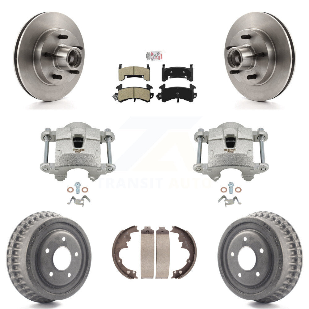 Front Rear Brake Caliper Rotor Drum Semi-Metallic Pad Kit (8Pc) For Chevrolet Camaro S10 KC8-101397N