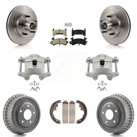 Front Rear Brake Caliper Rotor Drum Semi-Metallic Pad Kit (8Pc) For Chevrolet Camaro S10 KC8-101397N