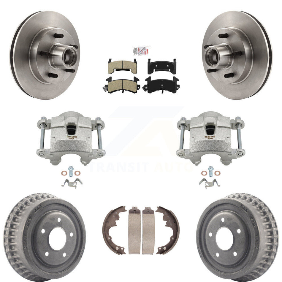 Front Rear Brake Caliper Rotor Drum Semi-Metallic Pad Kit (8Pc) For Chevrolet Camaro S10 KC8-101397N