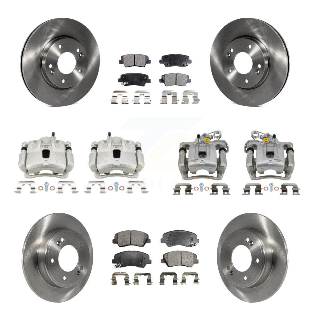 Front Rear Disc Brake Caliper Rotor And Ceramic Pad Kit (10Pc) For Hyundai Elantra Coupe KC8-101400T