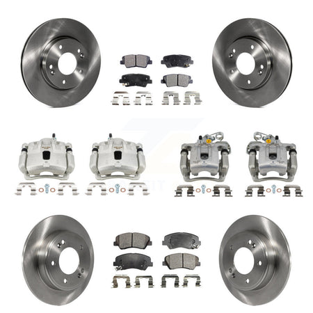 Front Rear Disc Brake Caliper Rotor And Ceramic Pad Kit (10Pc) For Hyundai Elantra Coupe KC8-101400T