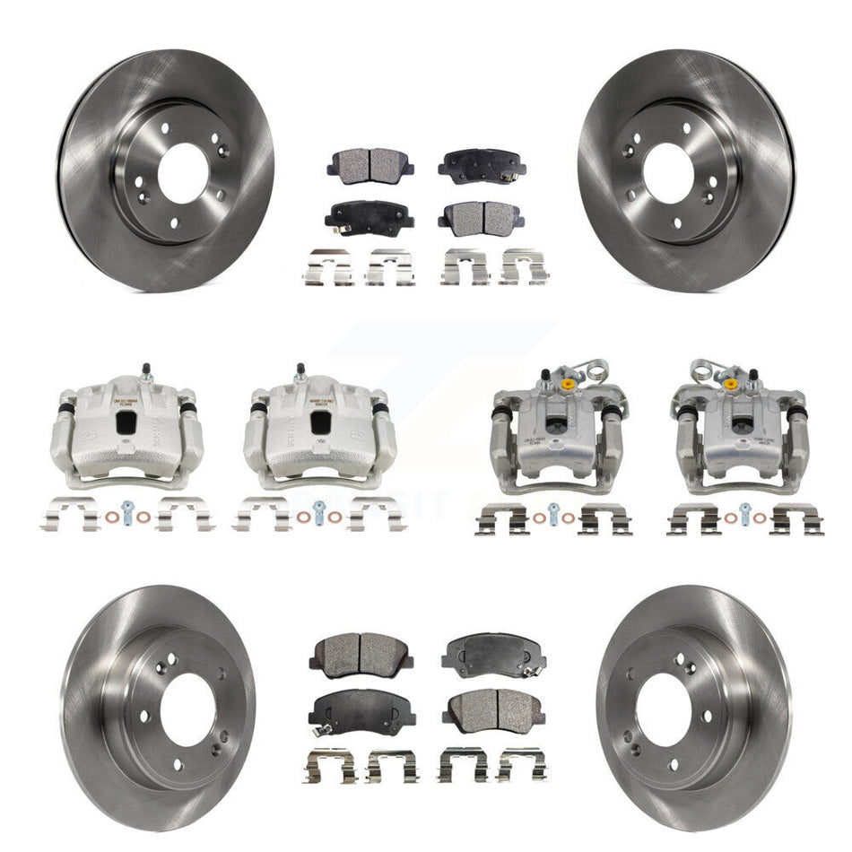 Front Rear Disc Brake Caliper Rotor And Ceramic Pad Kit (10Pc) For Hyundai Elantra Coupe KC8-101400T