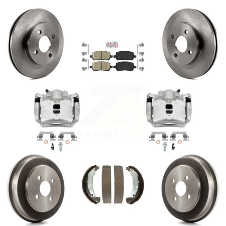 Front Rear Disc Brake Caliper Rotors Drum Ceramic Pad Kit (8Pc) For Saturn Ion Chevrolet KC8-101433N