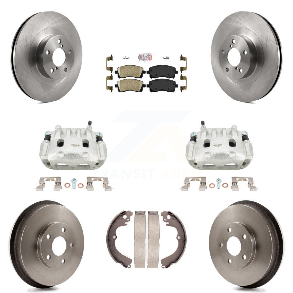 Front Rear Brake Caliper Rotor Drum Ceramic Pad Kit (8Pc) For 03 Subaru Impreza To 06 02 KC8-101479N