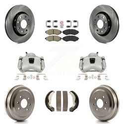 Front Rear Disc Brake Caliper Rotors Drums Semi-Metallic Pads Kit (8Pc) For Chevrolet Aveo Spark Aveo5 Pontiac G3 Suzuki Wave Wave5 Swift+ KC8-101506N