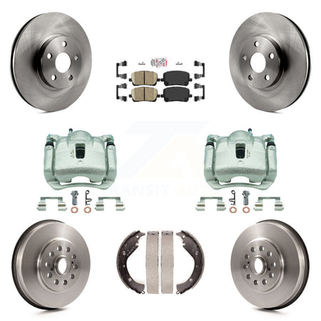 Front Rear Brake Caliper Rotor Drum Ceramic Pad Kit (8Pc) For Toyota Matrix Pontiac Vibe KC8-101587N