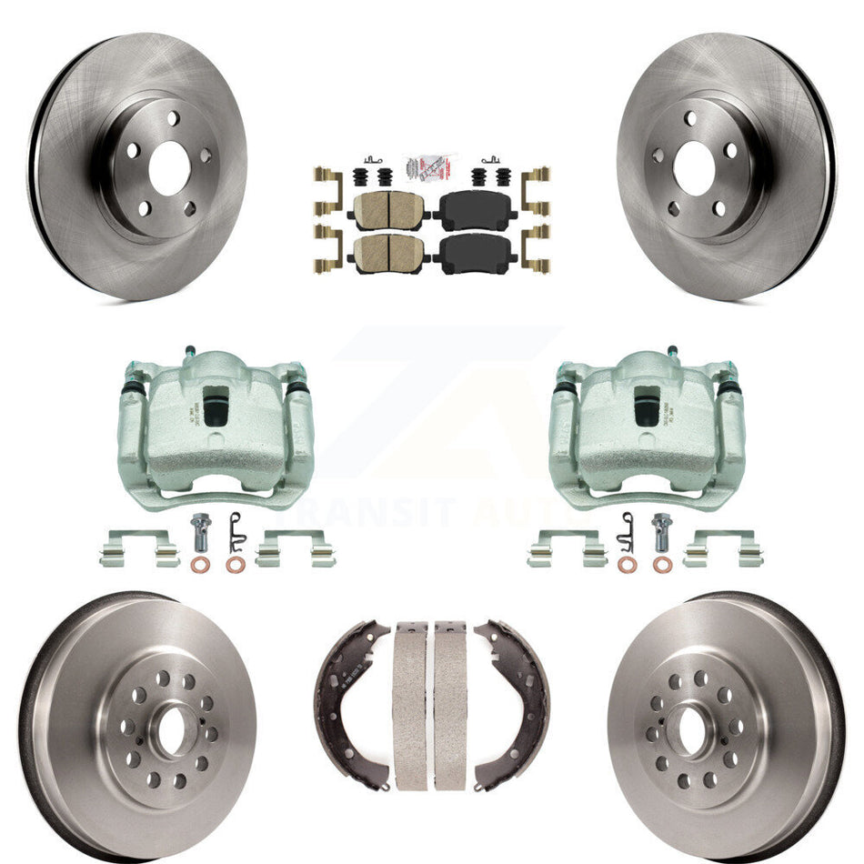Front Rear Brake Caliper Rotor Drum Ceramic Pad Kit (8Pc) For Toyota Matrix Pontiac Vibe KC8-101588N