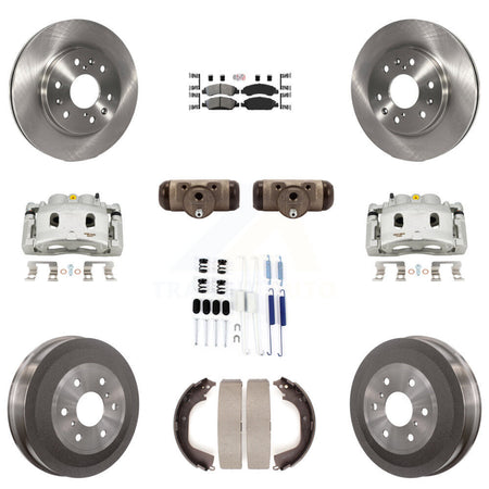 Front Rear Brake Caliper Rotor Drum Semi-Metallic Pad Shoe Cylinder & Kit (11Pc) For GMC KC8-101688N
