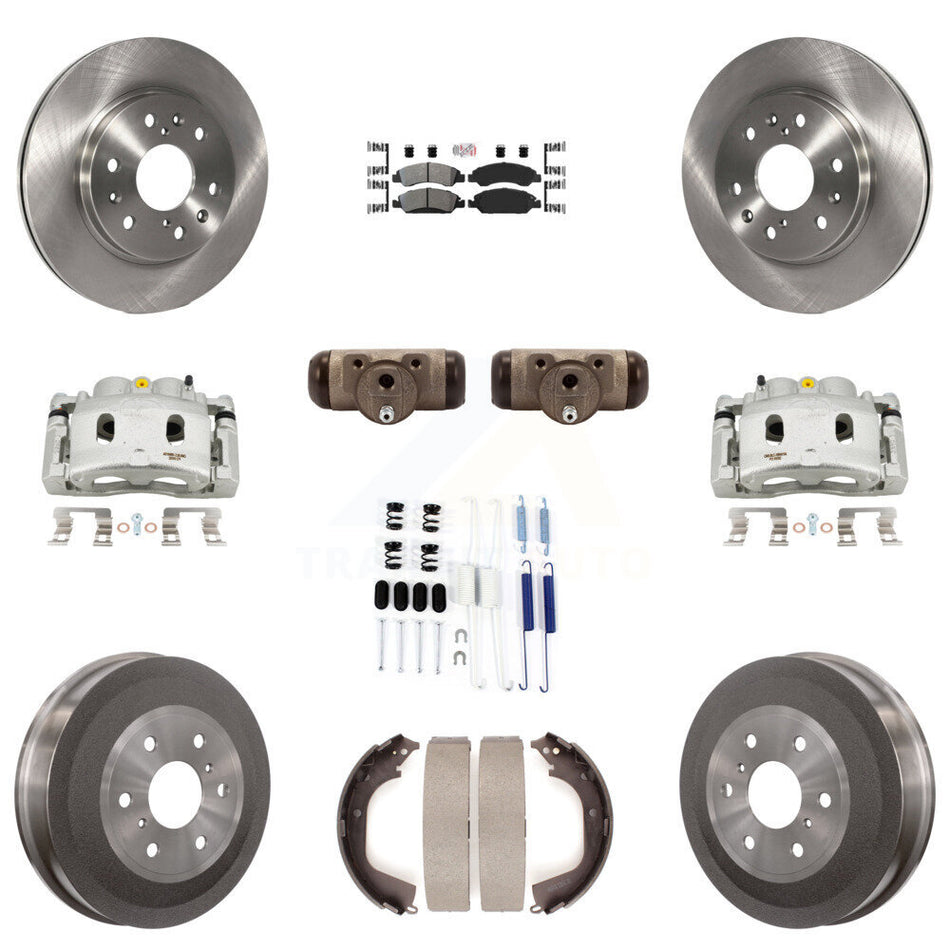 Front Rear Brake Caliper Rotor Drum Semi-Metallic Pad Shoe Cylinder & Kit (11Pc) For GMC KC8-101688N