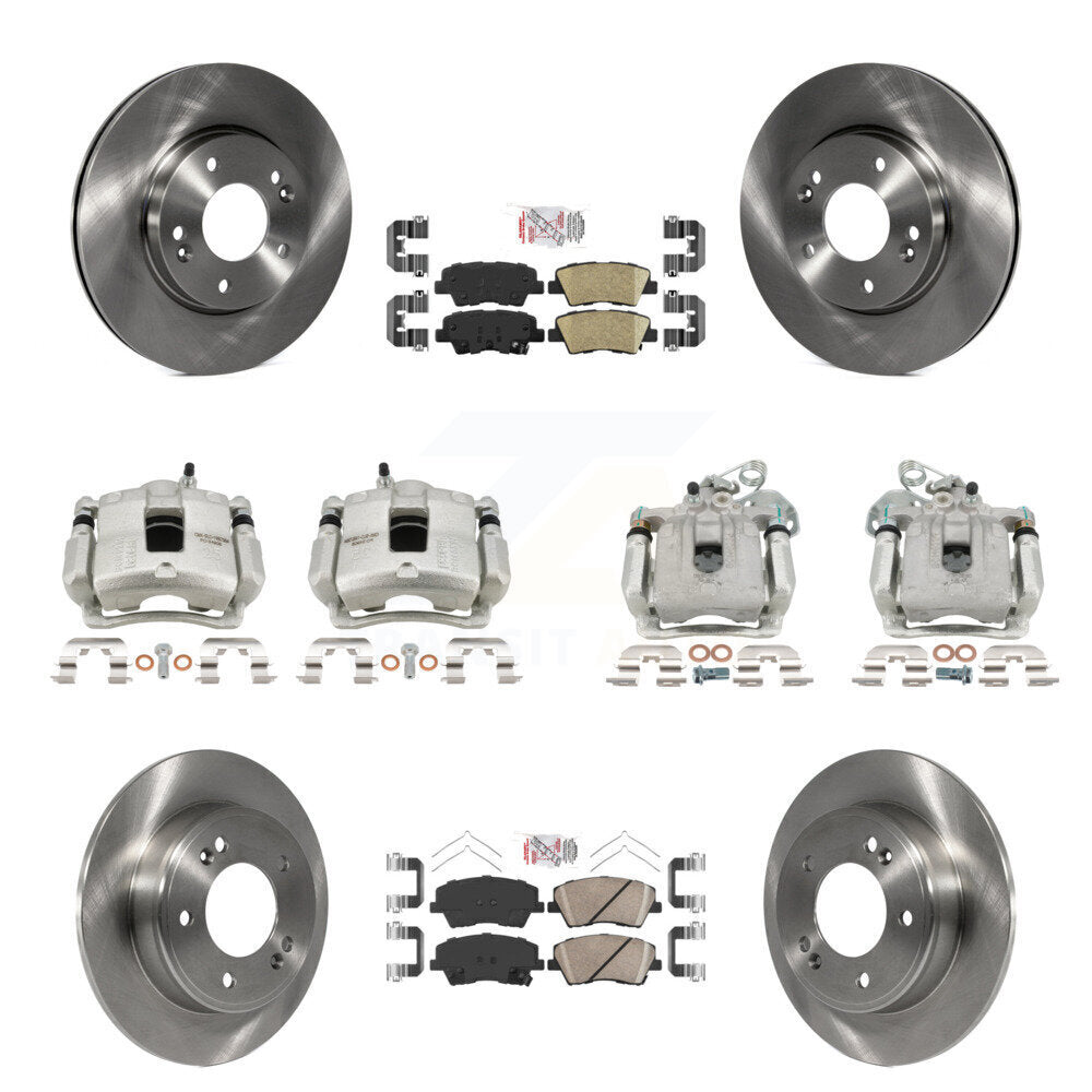 Front Rear Brake Caliper Rotor Ceramic Pad Kit (10Pc) For 2017-2020 Hyundai Elantra 2.0L KC8-101749N
