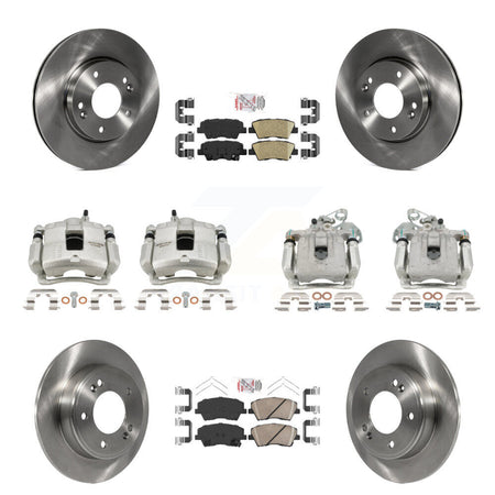 Front Rear Brake Caliper Rotor Ceramic Pad Kit (10Pc) For 2017-2020 Hyundai Elantra 2.0L KC8-101749N