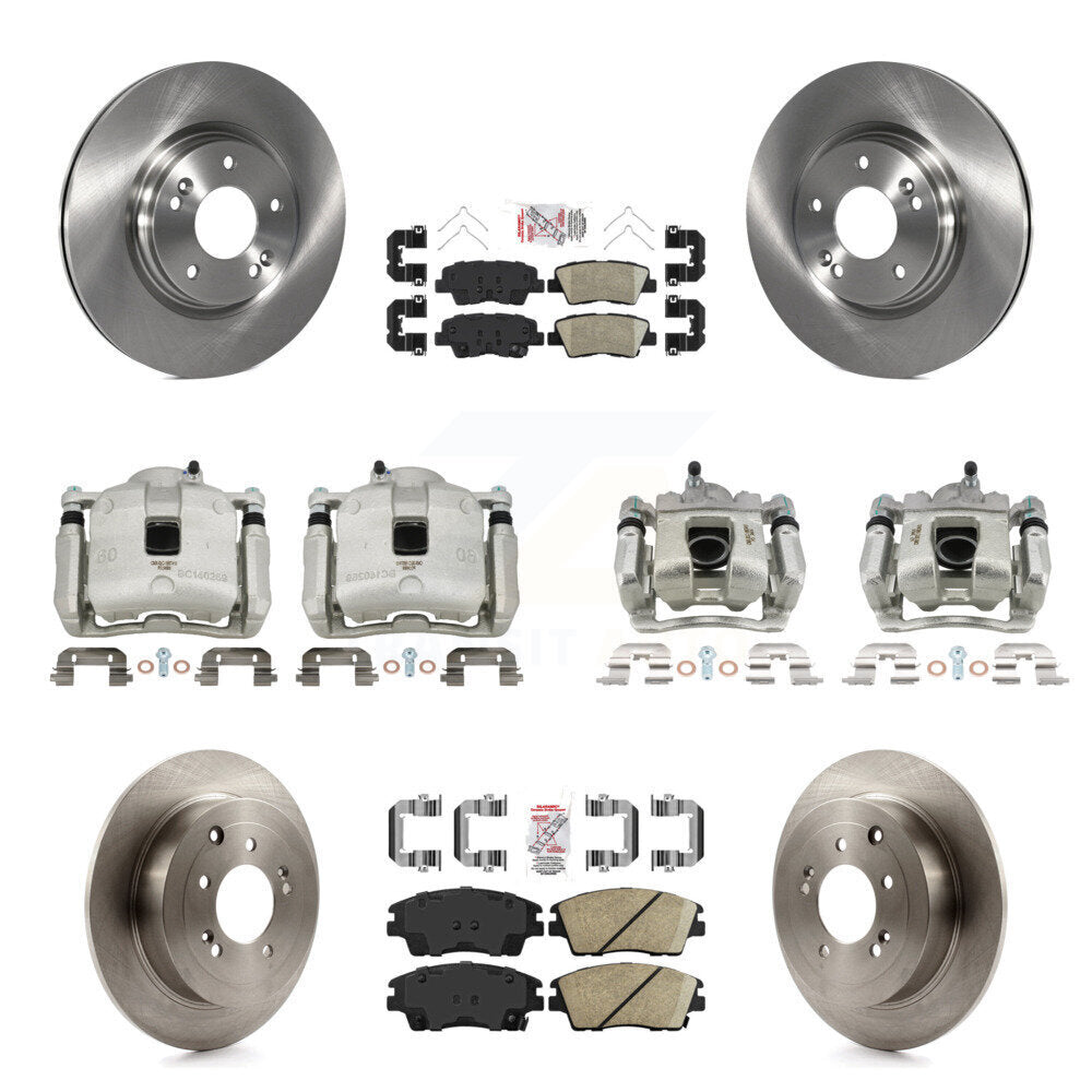 Front Rear Brake Caliper Rotors & Ceramic Pad Kit (10Pc) For Hyundai Tucson Kia Sportage KC8-101750N