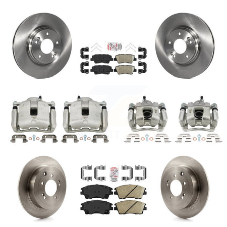 Front Rear Brake Caliper Rotors & Ceramic Pad Kit (10Pc) For Hyundai Tucson Kia Sportage KC8-101750N