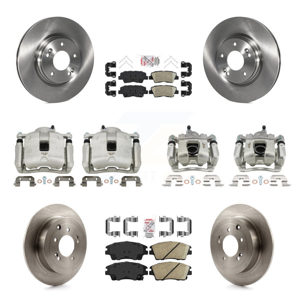 Front Rear Brake Caliper Rotors & Ceramic Pad Kit (10Pc) For Hyundai Tucson Kia Sportage KC8-101750N