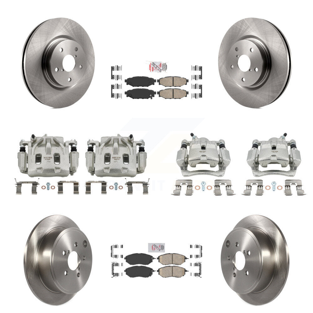 Front Rear Disc Brake Caliper Rotors And Ceramic Pads Kit (10Pc) For Subaru WRX KC8-101754N