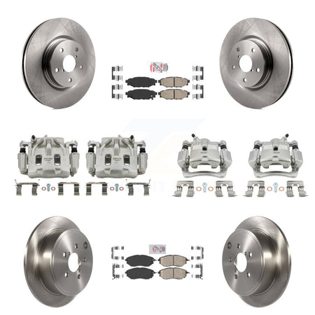 Front Rear Disc Brake Caliper Rotors And Ceramic Pads Kit (10Pc) For Subaru WRX KC8-101754N