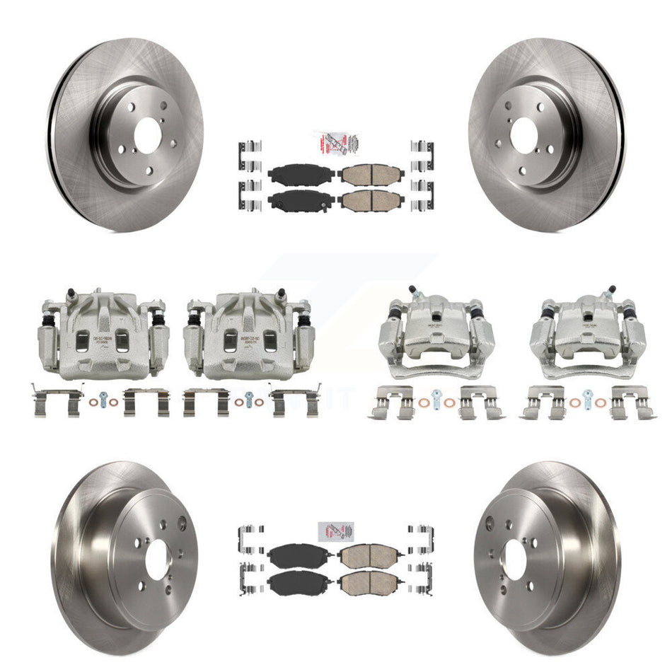 Front Rear Disc Brake Caliper Rotors And Ceramic Pads Kit (10Pc) For Subaru WRX KC8-101754N