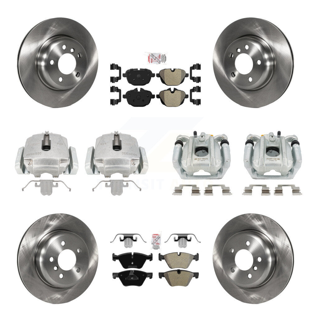 Front Rear Disc Brake Caliper Rotor And Semi-Metallic Pad Kit (10Pc) For BMW 528i xDrive KC8-101755N
