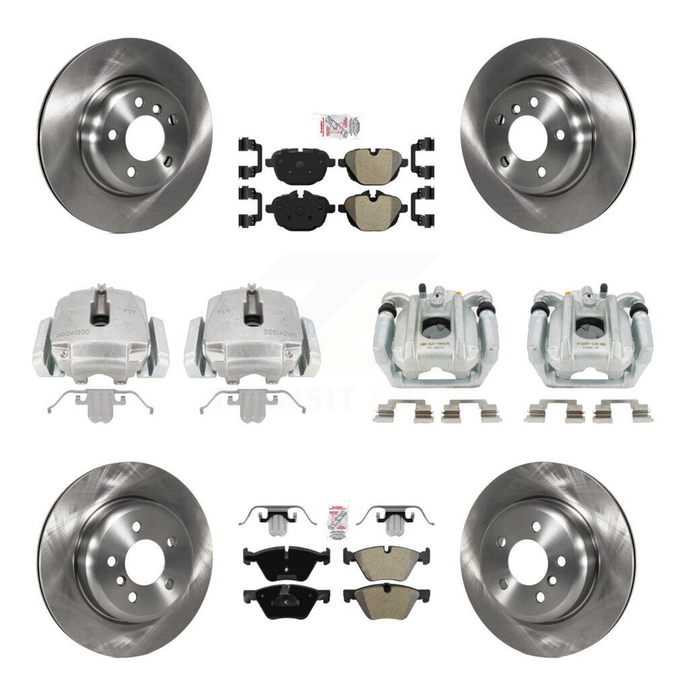 Front Rear Disc Brake Caliper Rotor And Semi-Metallic Pad Kit (10Pc) For BMW 528i xDrive KC8-101755N