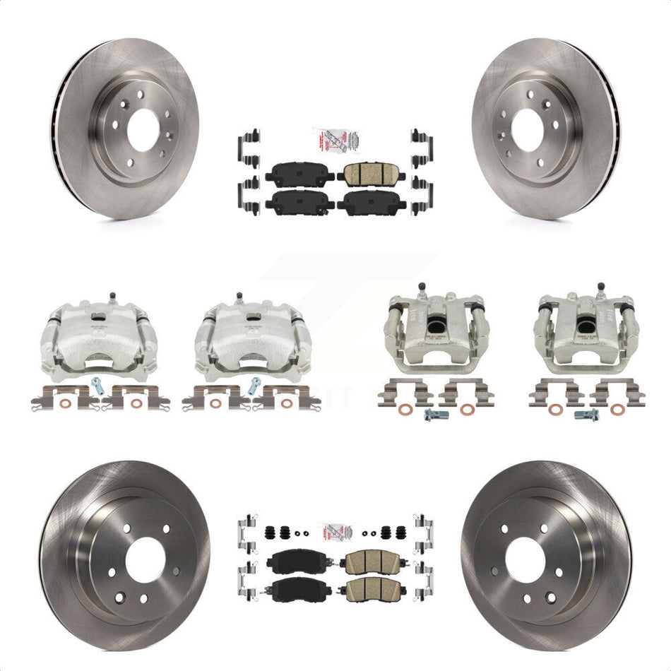 Front Rear Disc Brake Caliper Rotors And Ceramic Pads Kit (10Pc) For Nissan LEAF KC8-101760N by Transit Auto