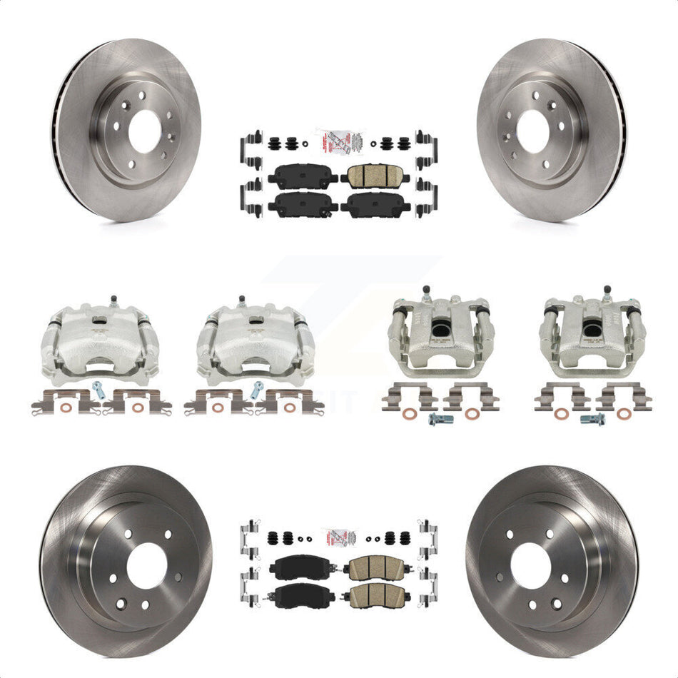 Front Rear Disc Brake Caliper Rotors And Ceramic Pads Kit (10Pc) For Nissan LEAF KC8-101762N by Transit Auto