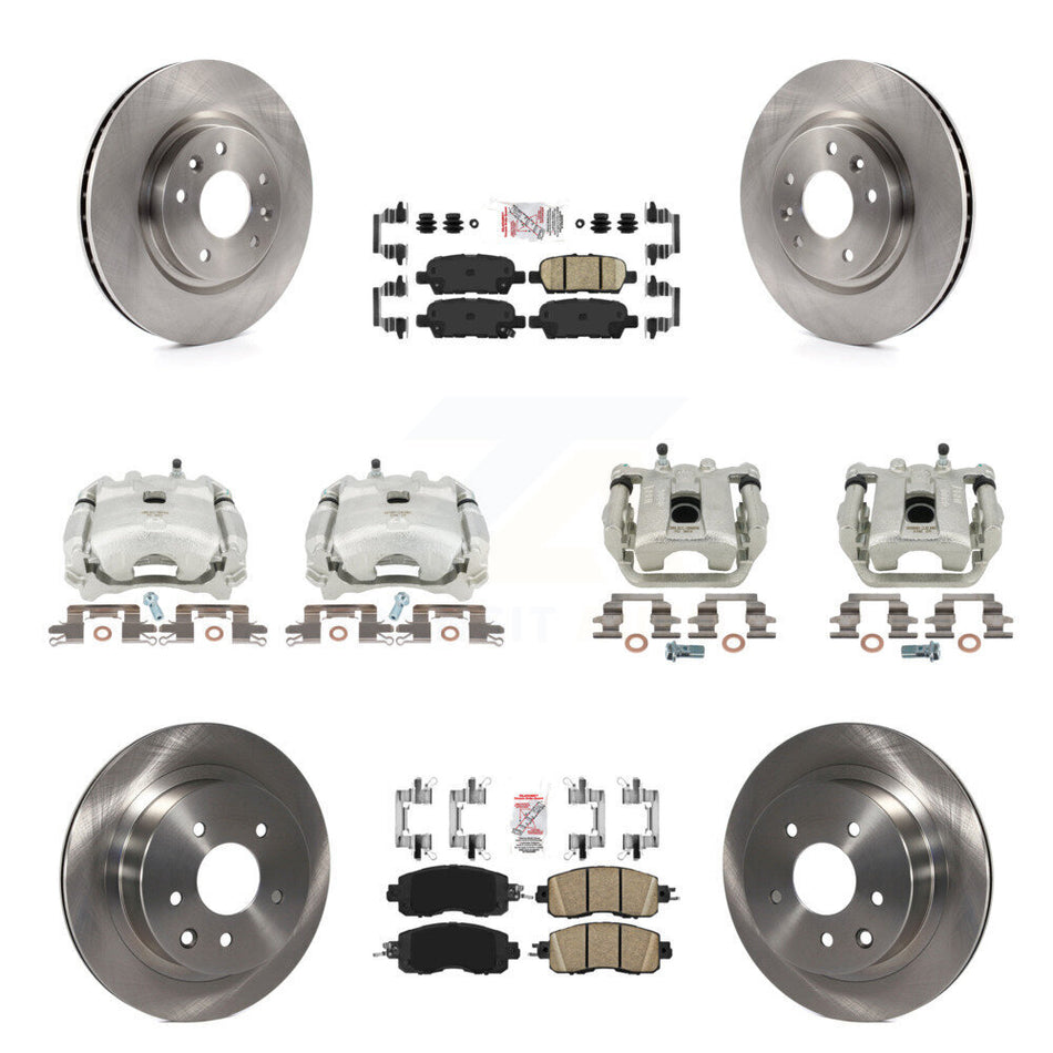 Front Rear Disc Brake Caliper Rotors And Ceramic Pads Kit (10Pc) For Nissan LEAF KC8-101763N