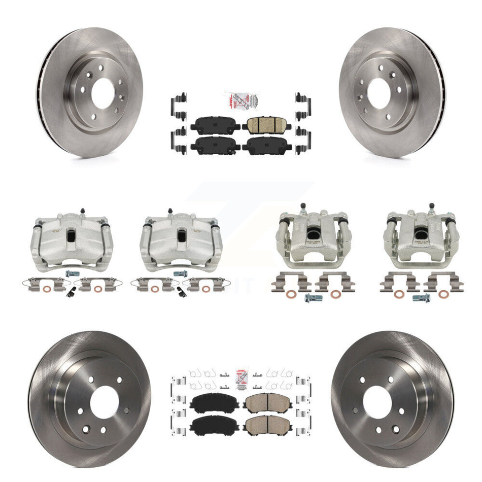 Front Rear Disc Brake Caliper Rotors And Ceramic Pads Kit (10Pc) For Nissan Rogue Sport KC8-101766N