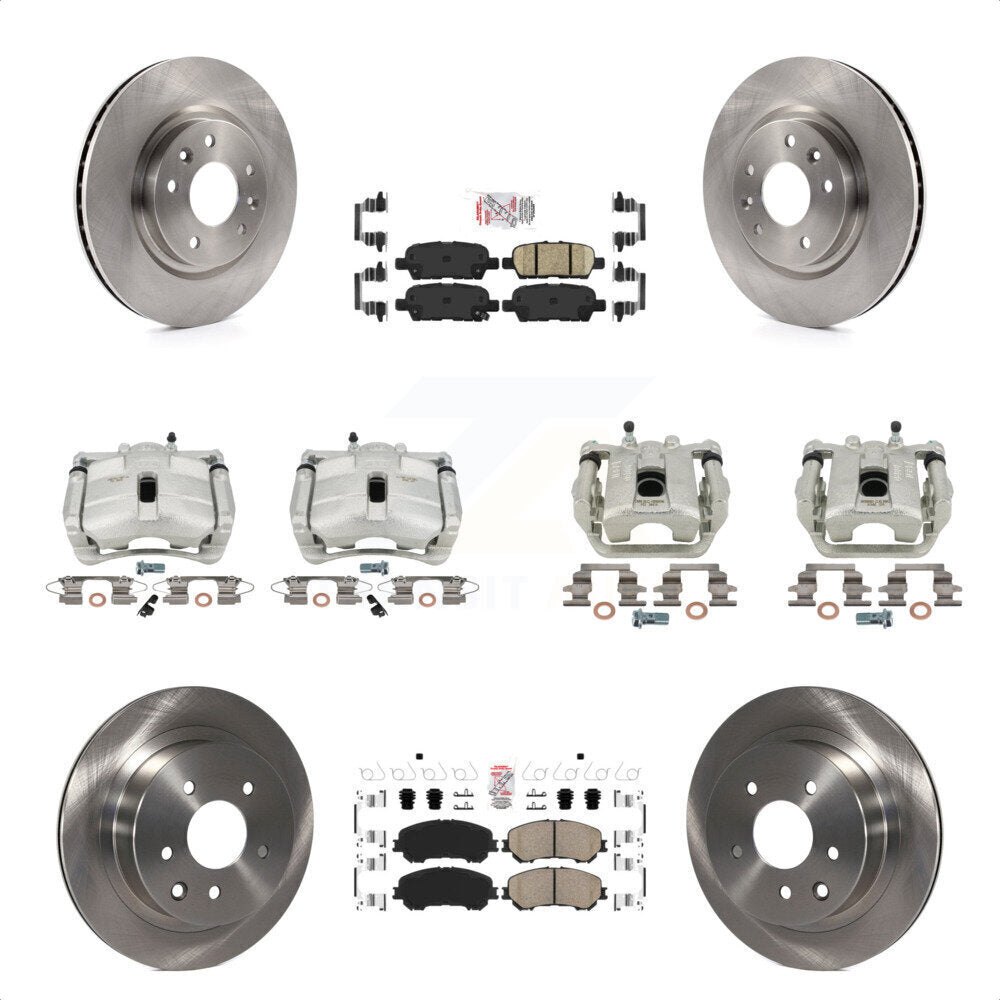 Front Rear Disc Brake Caliper Rotors And Ceramic Pads Kit (10Pc) For Nissan Rogue Sport KC8-101767N by Transit Auto