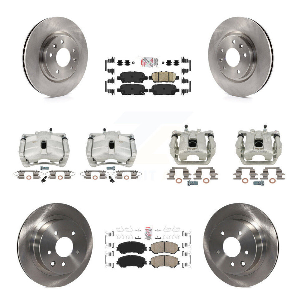 Front Rear Disc Brake Caliper Rotors And Ceramic Pads Kit (10Pc) For Nissan Rogue Sport KC8-101768N