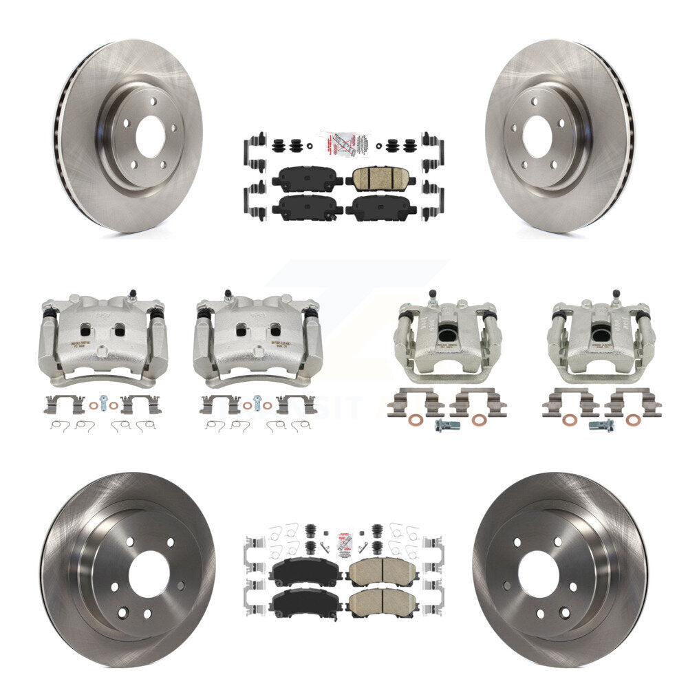 Front Rear Disc Brake Caliper Rotors And Ceramic Pads Kit (10Pc) For Nissan Rogue KC8-101772N