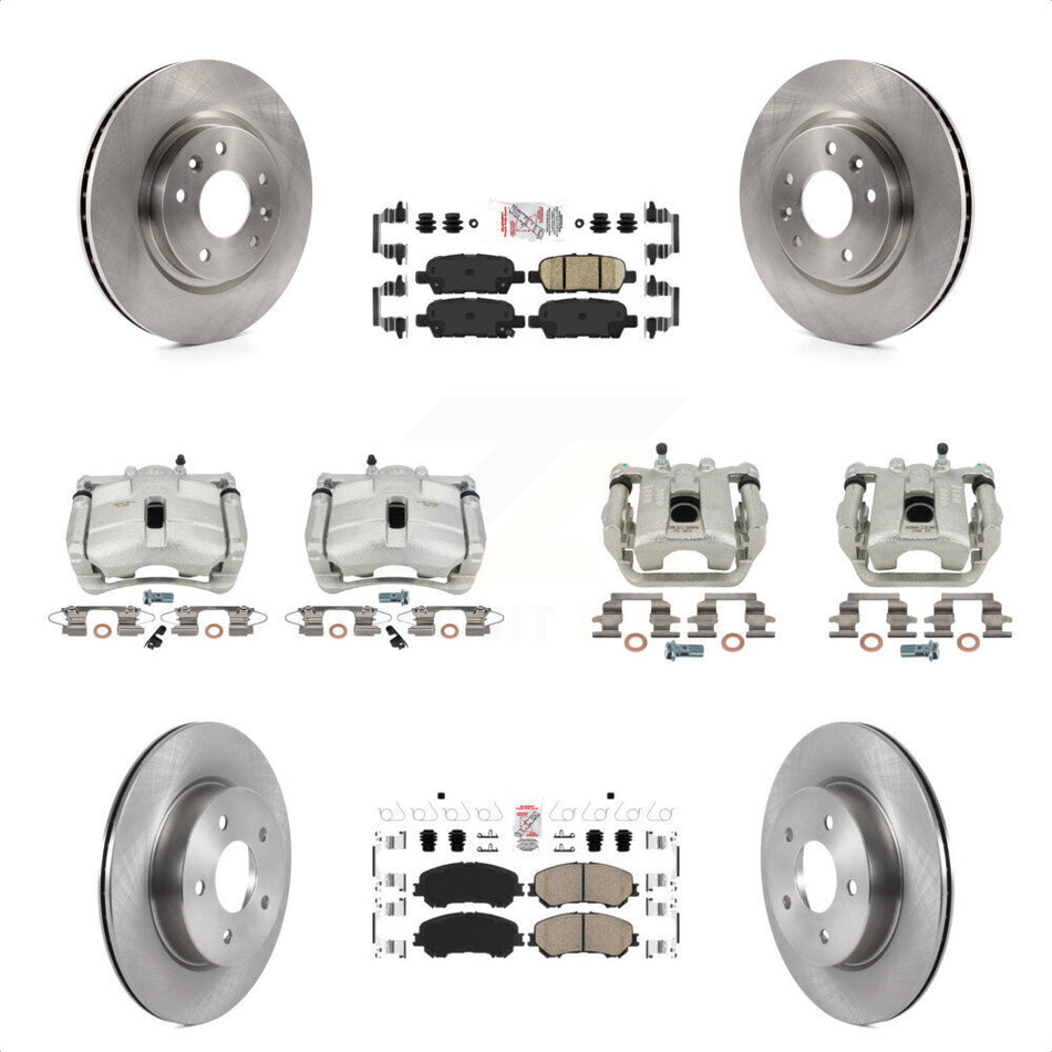 Front Rear Disc Brake Caliper Rotors And Ceramic Pads Kit (10Pc) For 2019 Nissan Rogue Sport SL With Manual Parking KC8-101777N by Transit Auto