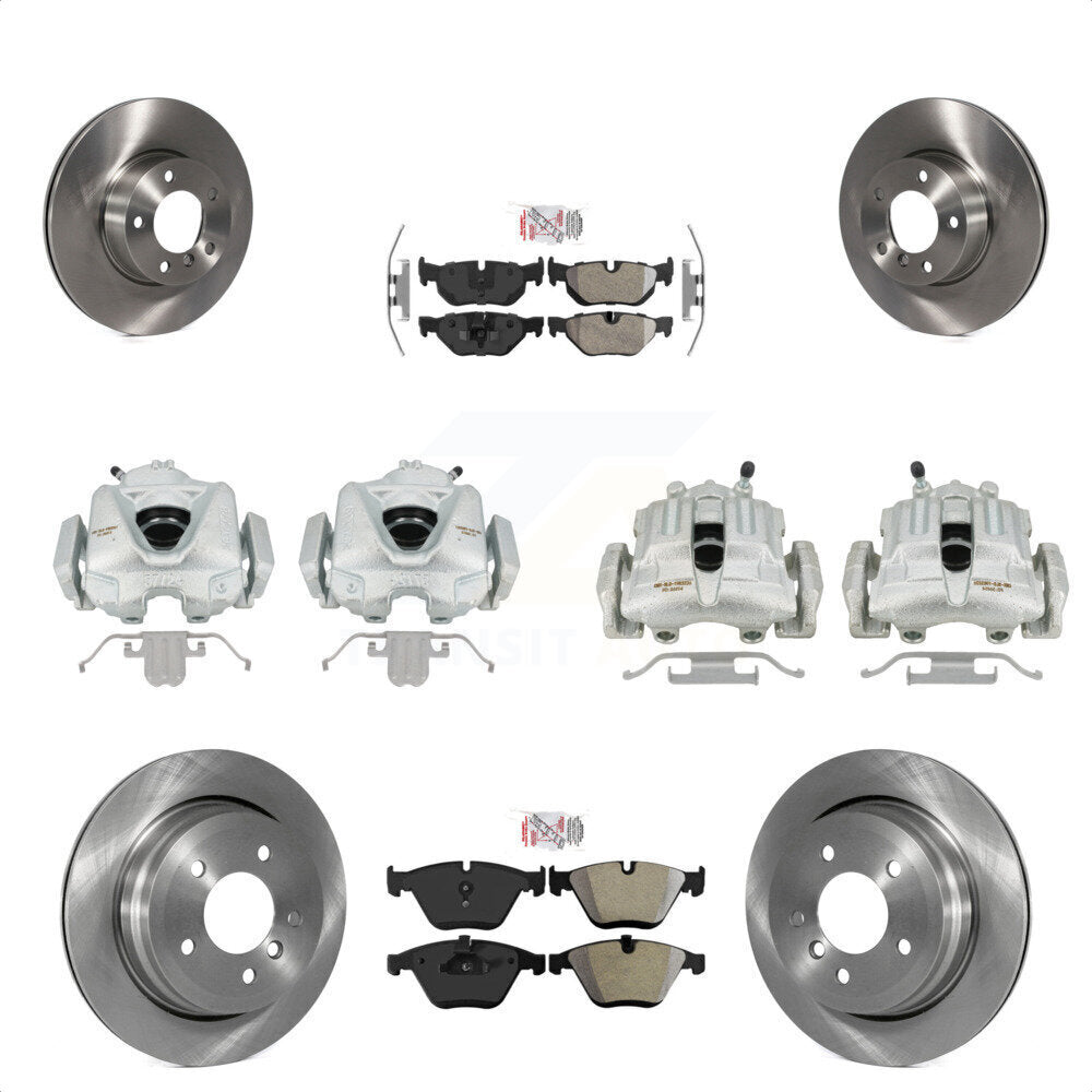 Front Rear Disc Brake Caliper Rotors And Semi-Metallic Pads Kit (10Pc) For BMW 328i xDrive X1 328xi KC8-101779N by Transit Auto