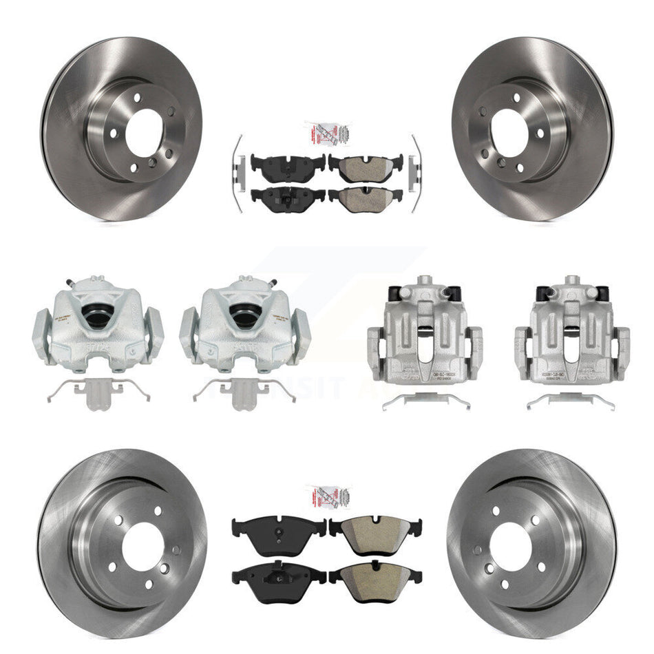 Front Rear Disc Brake Caliper Rotors And Semi-Metallic Pads Kit (10Pc) For BMW 328i xDrive X1 328xi KC8-101779N